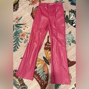 Hot Pink Faux Leather Pants